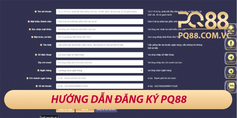 Hướng dẫn đăng ký PQ88 chính xác nhất